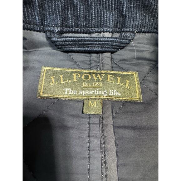 J.L. Powell Men’s Quilted Gray Lakenheath Field Jacket Suede/Corduroy Trim Sz M - Picture 2 of 8